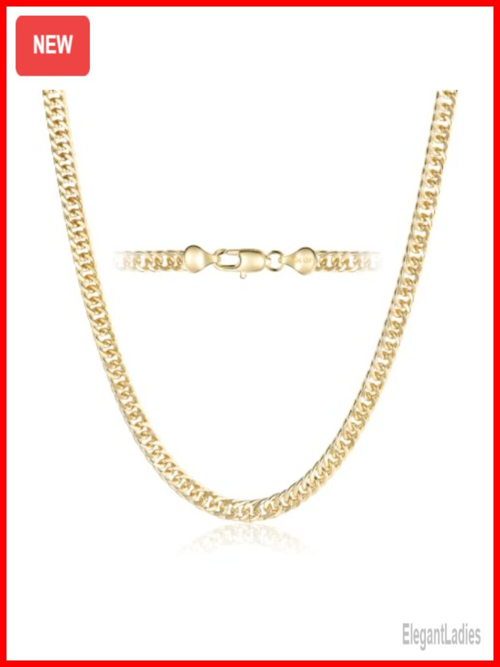 14K Gold Filled Cuban Link Chain Necklace 6mm Diamond-Cut Unisex
